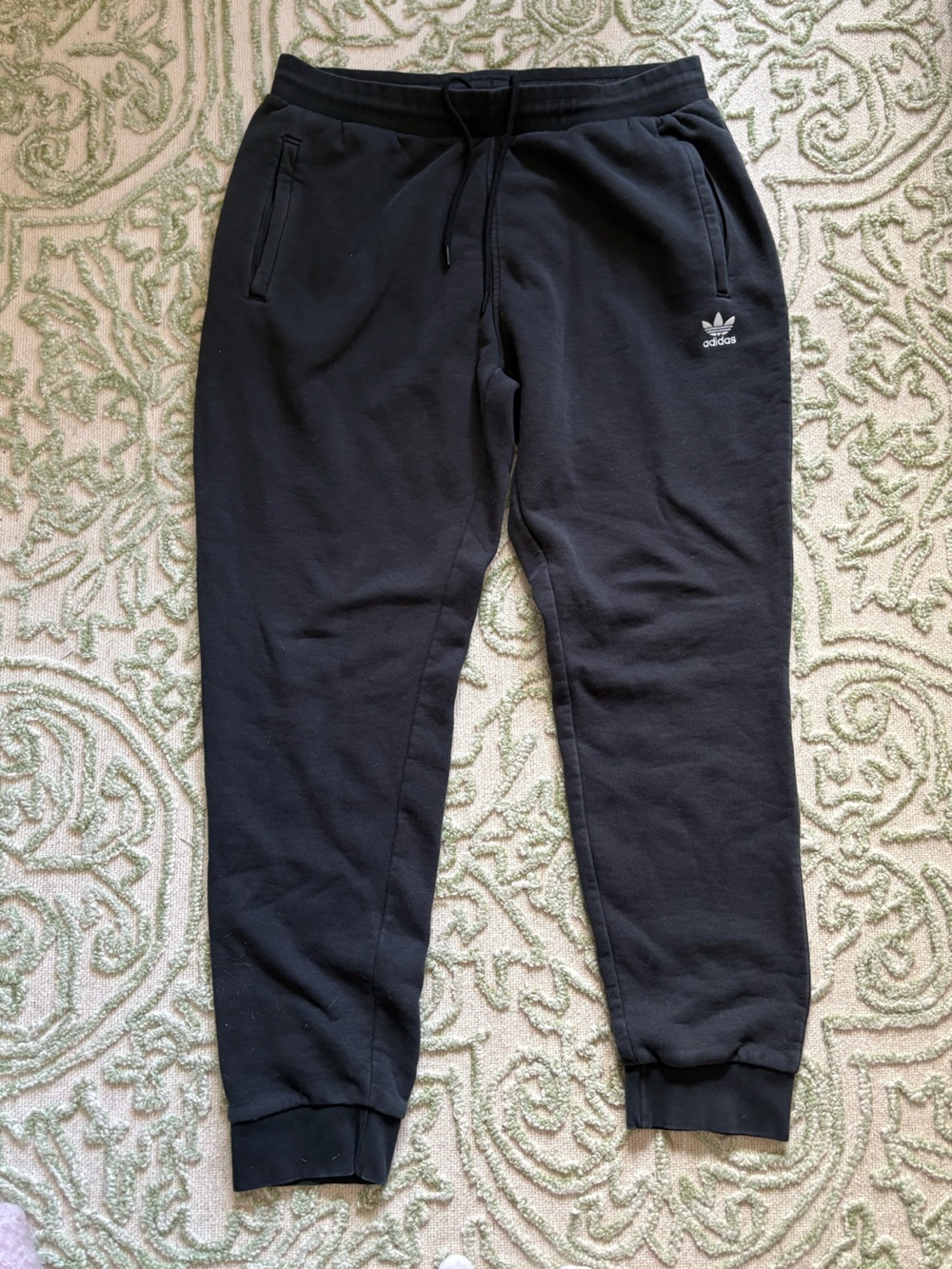 Adidas Black Sweatpants- runs small